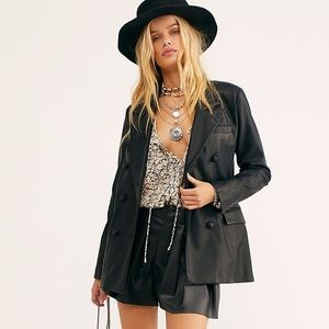 Faux Leather Blazer BlankNyc
